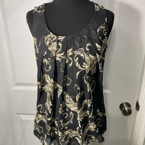 Newyork &Company Chic Black and Gold Women's Blouse Size XS CB-
